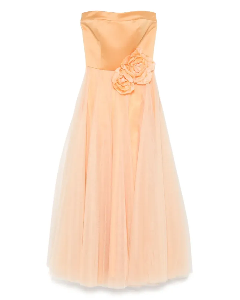 Parlor Midikleid mit Blumenapplikation - Orange Orange