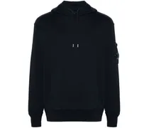 Diagonal Fleece Hoodie - Blau