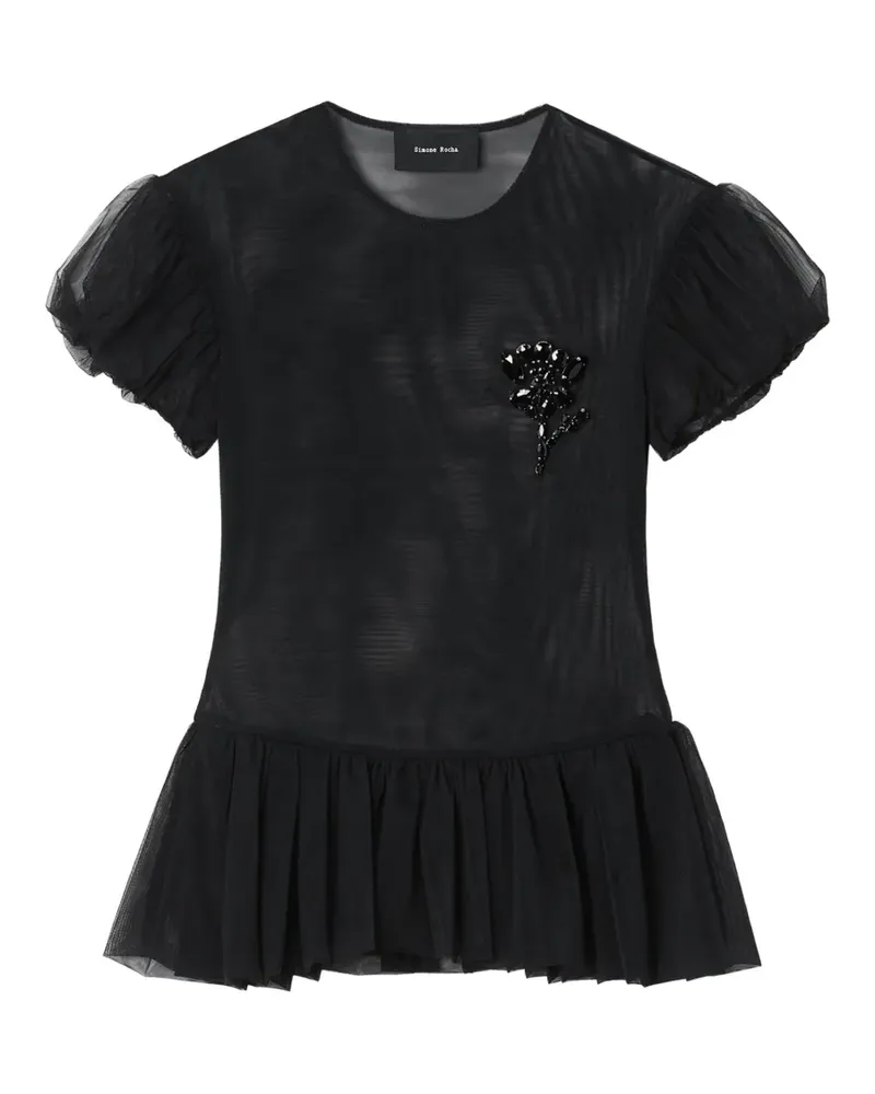 Simone Rocha Verziertes Top - Schwarz Schwarz