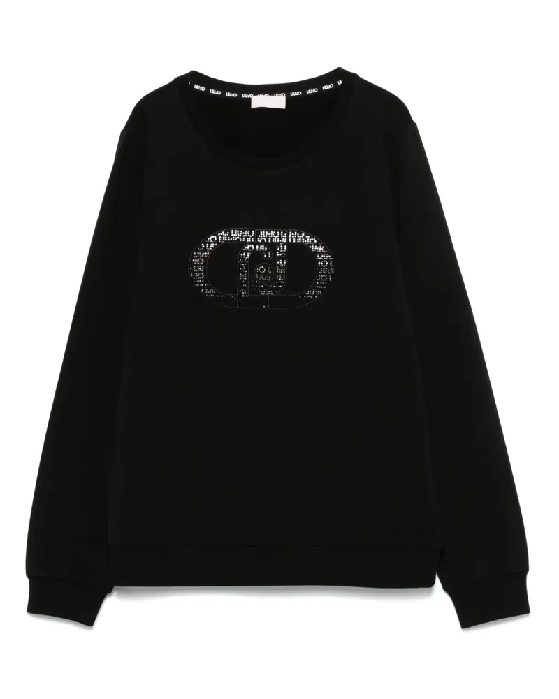 Liu Jo Sweatshirt mit Kristallen - Schwarz Schwarz
