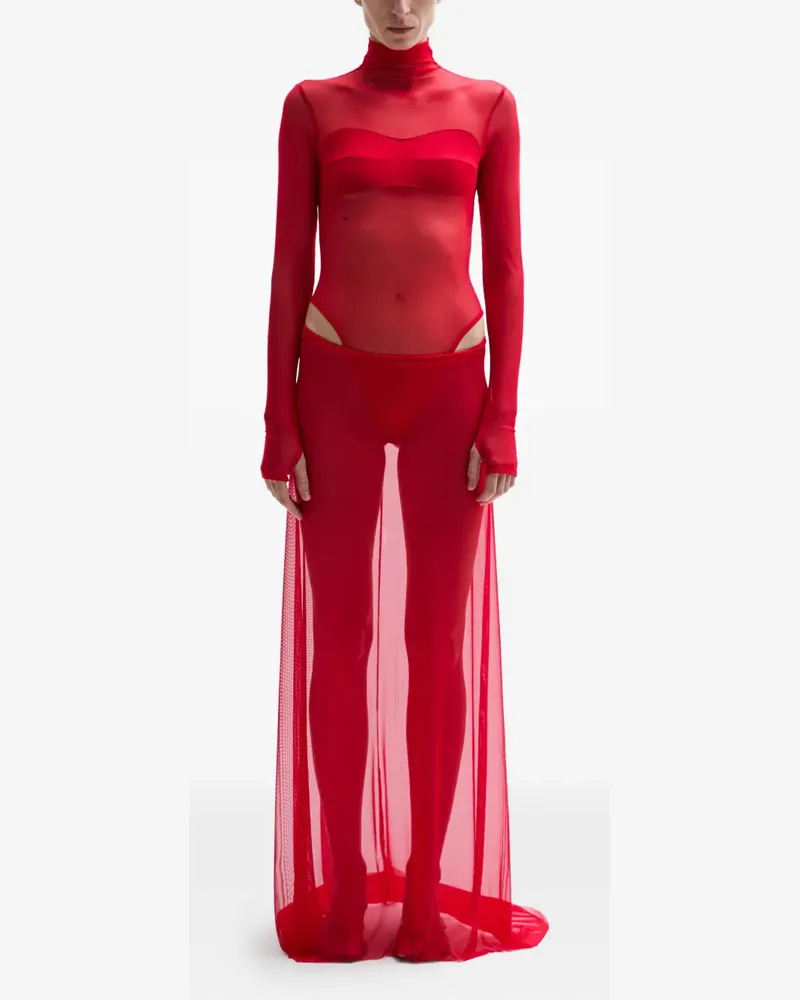 ATU Body Couture Cardinal long-sleeve high-neck dress - Rot Rot