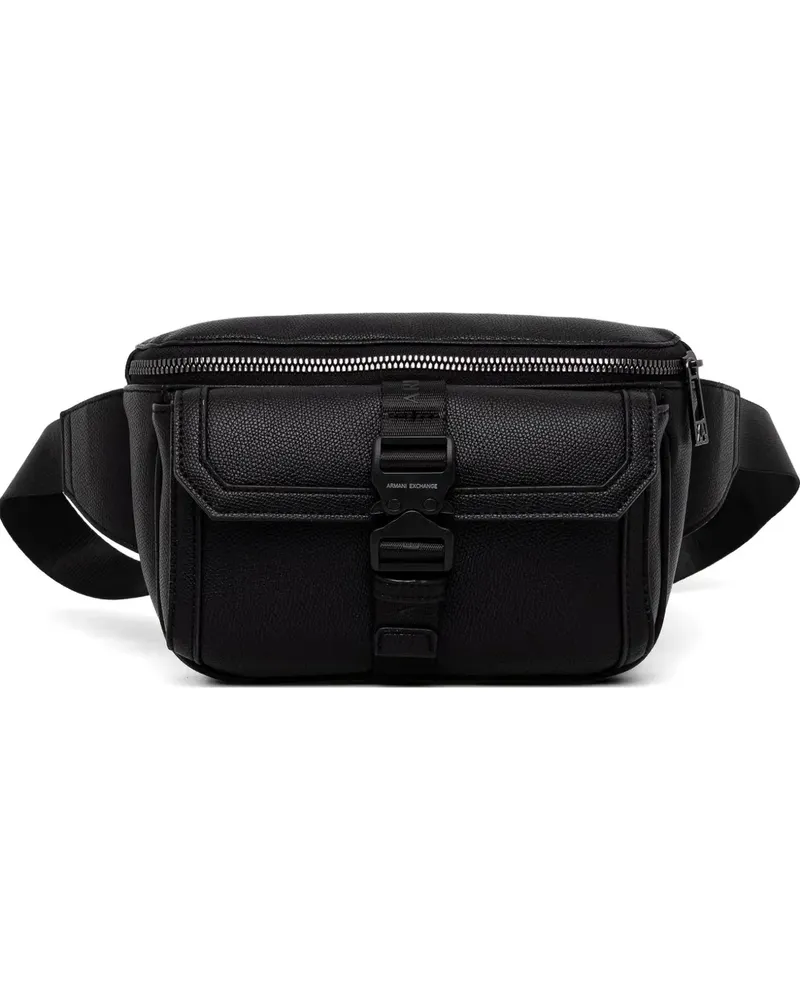 Armani Exchange pebbled buckle-fastening belt bag - Schwarz Schwarz