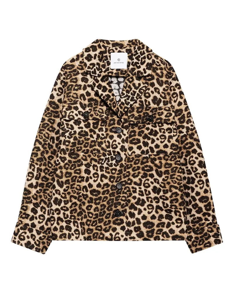 Anine Bing leopard print button-fastening jacket - Braun Braun