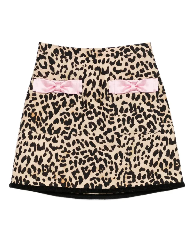 Valentino Garavani Animalier Minirock mit Schleifendetail - Nude Nude