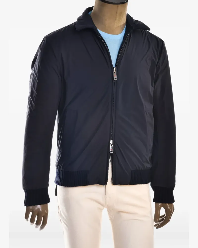 Kiton Kired Kaschmirjacke mit Prince Wales-Karo - Blau Blau