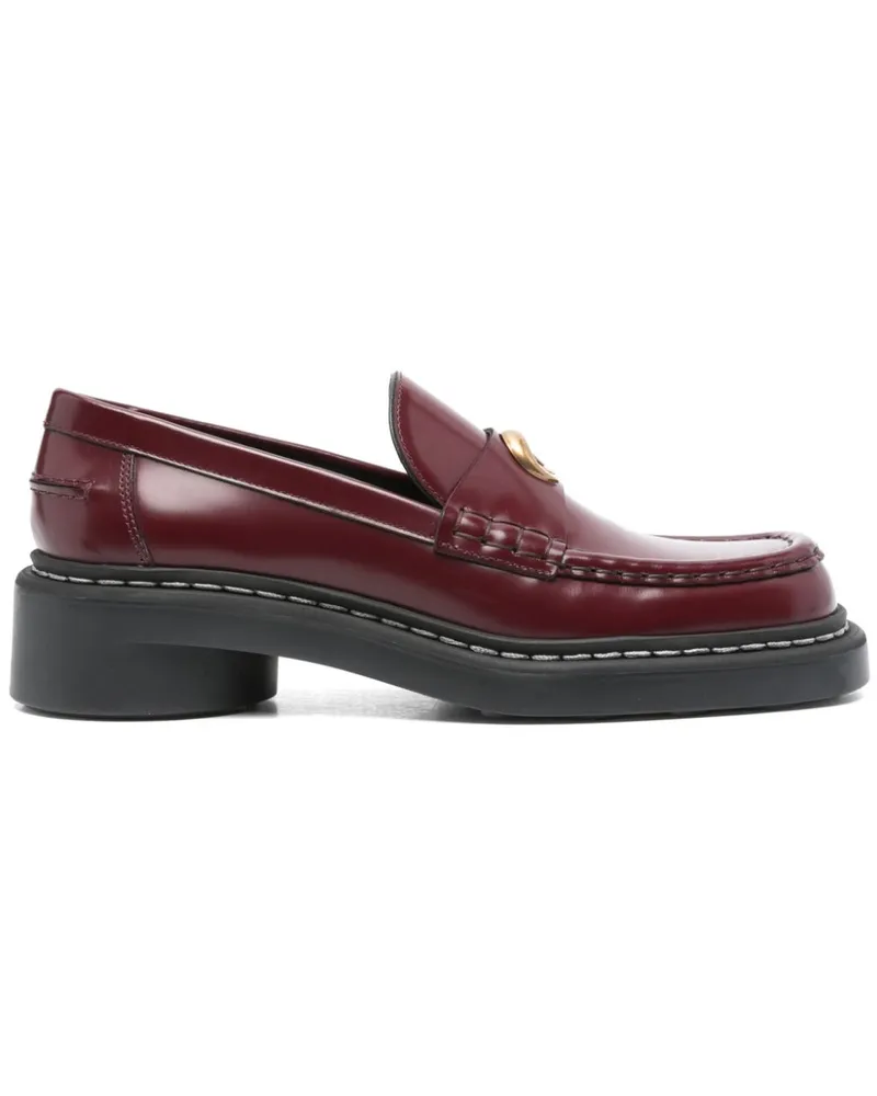 Marine Serre Geraffte Loafer - Rot Rot