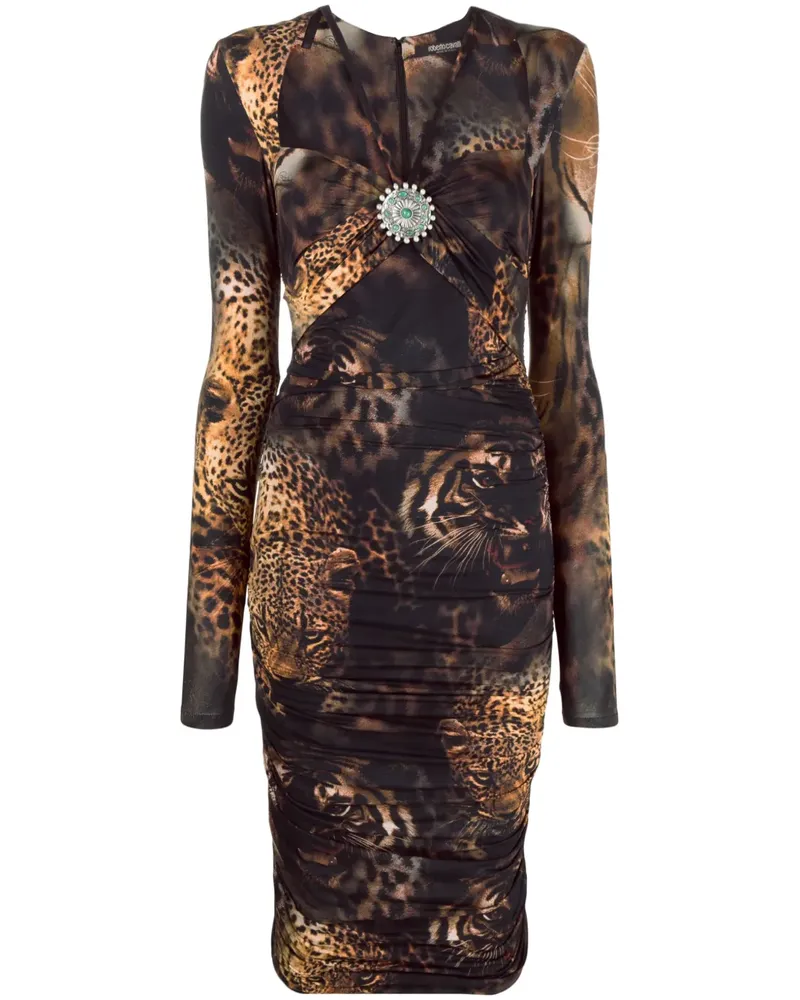 Roberto Cavalli Midikleid mit Animal-Print - 01652 01652