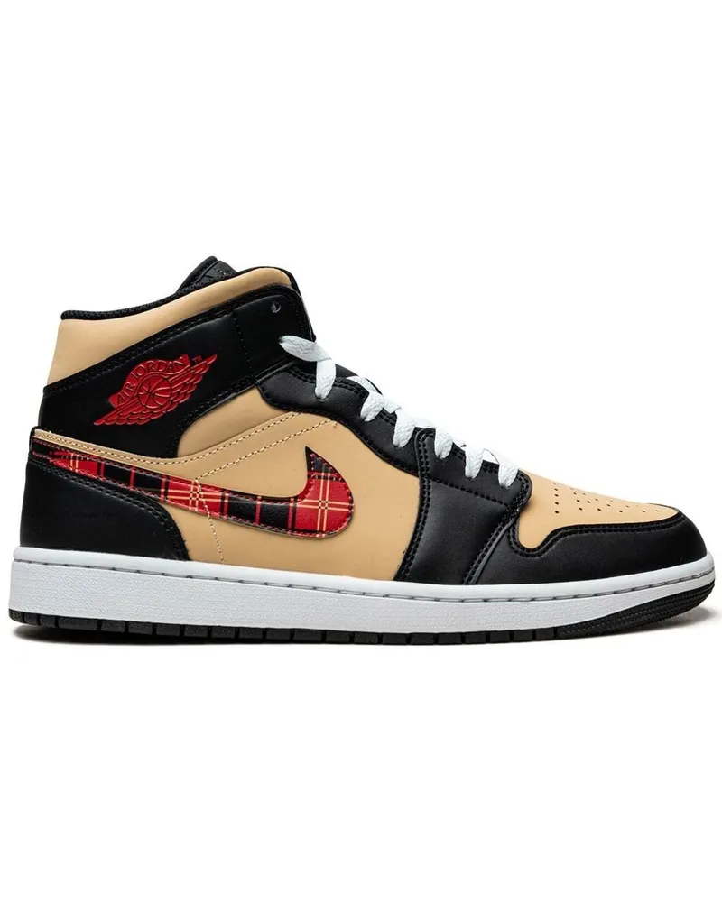 Jordan Air  1 Mid Tartan Swoosh Sneakers - Schwarz Schwarz