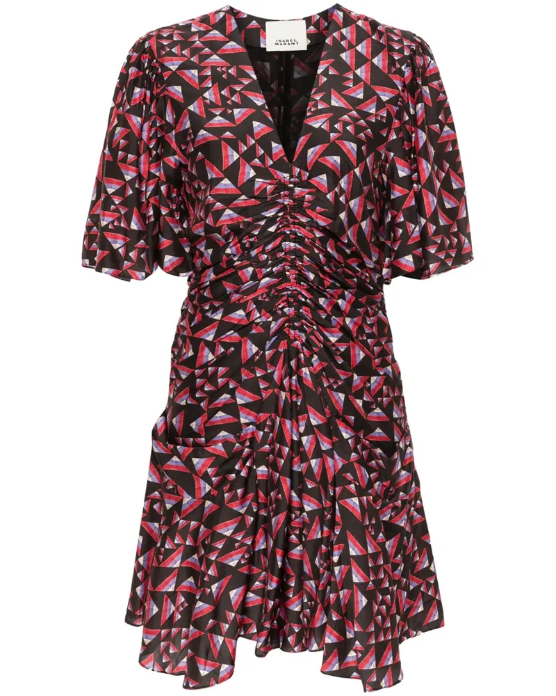Isabel Marant Gerafftes Lienne Minikleid - Schwarz Schwarz