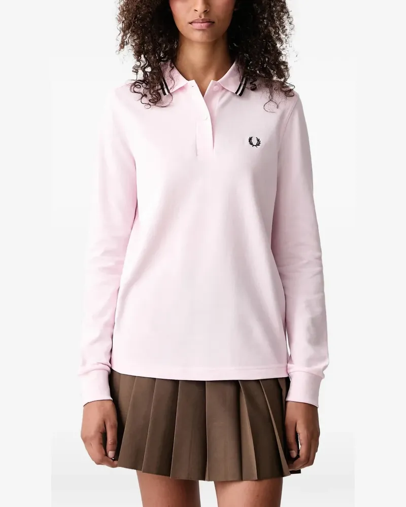 Fred Perry Langärmeliges Poloshirt - Rosa Rosa