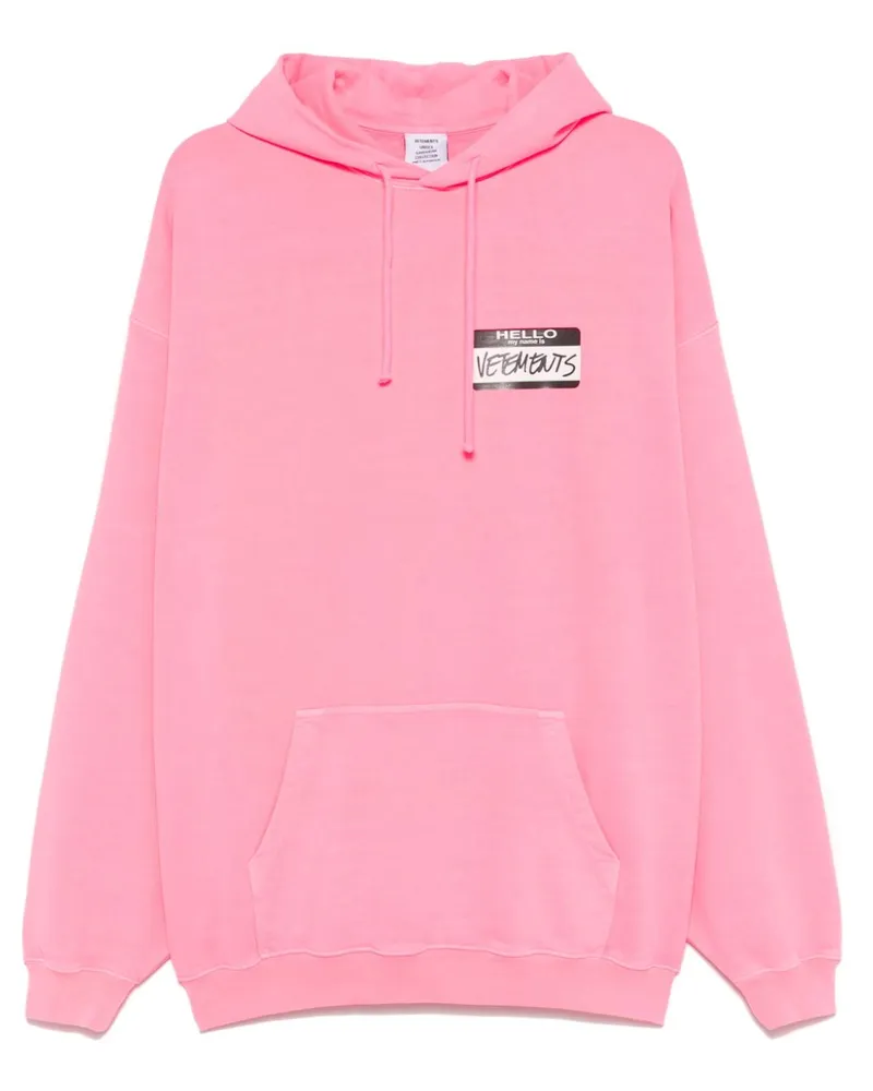 VETEMENTS My Name is  Hoodie - Rosa Rosa