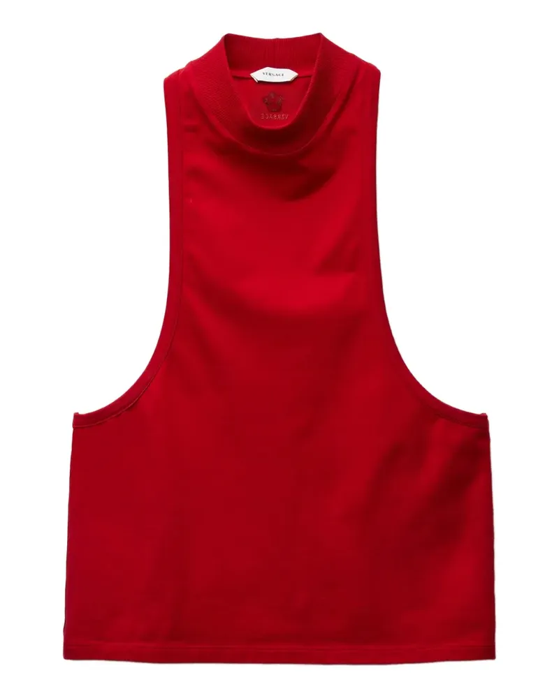 Versace embroidered-logo stretch cotton-jersey tank top - Rot Rot