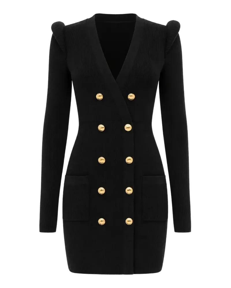 Elisabetta Franchi mini dress in knit fabric with 3D details - Schwarz Schwarz