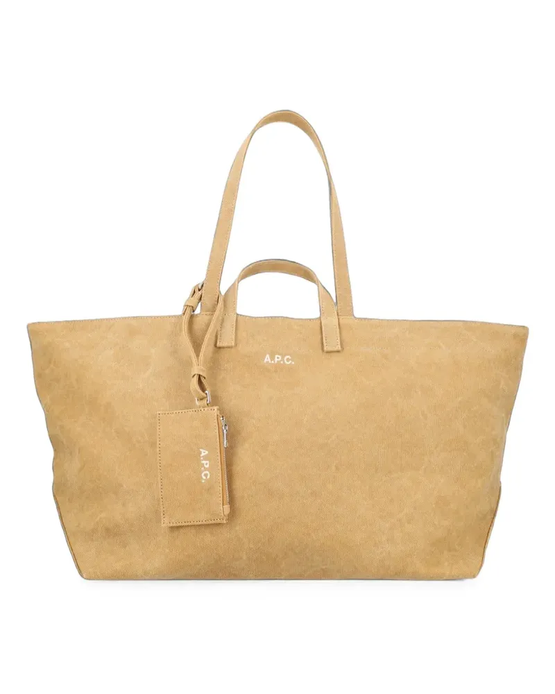 A.P.C. Drummer Tote Bag mit Logo-Print - Nude Nude
