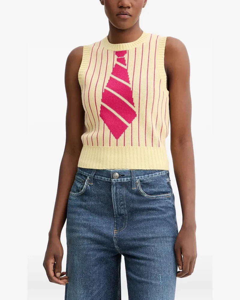 Kenzo Gestreiftes Trägershirt - Gelb Gelb