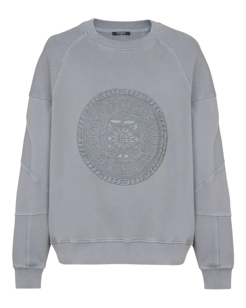 Balmain Besticktes Sweatshirt - Grau Grau