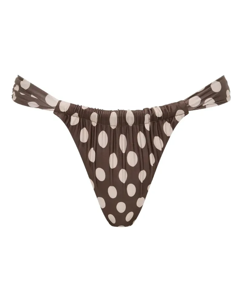 Faithfull The Brand Andez Bikinihöschen mit Polka Dots - Braun Braun