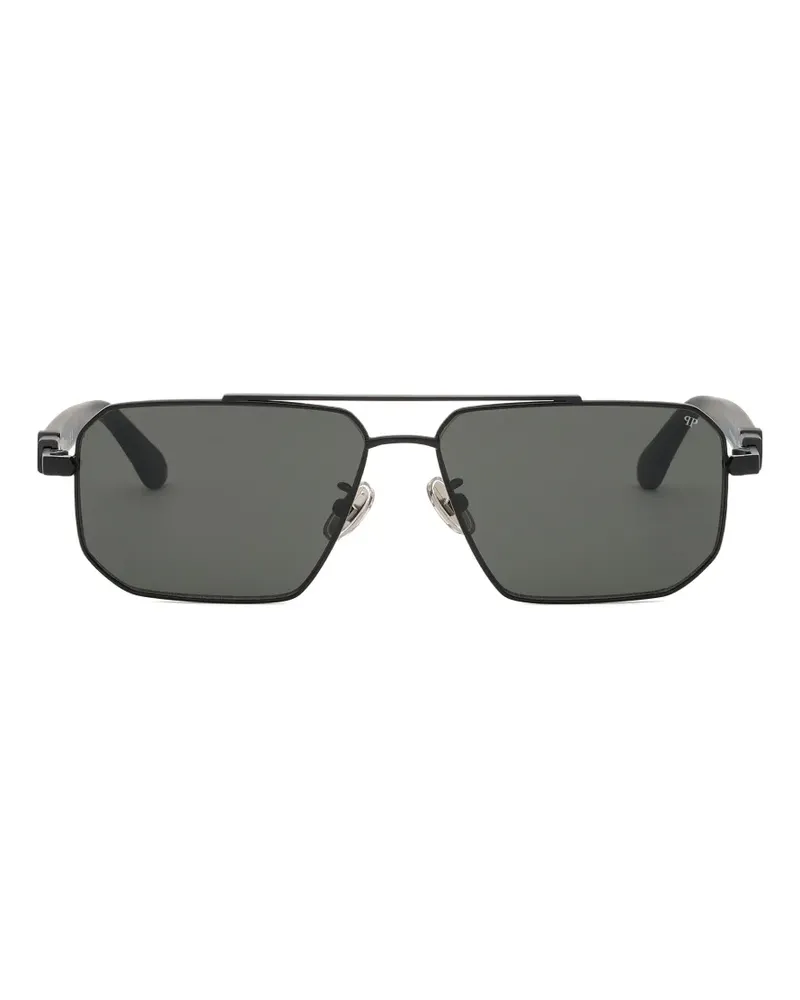 Philipp Plein Pilotenbrille mit Doppelsteg - Schwarz Schwarz