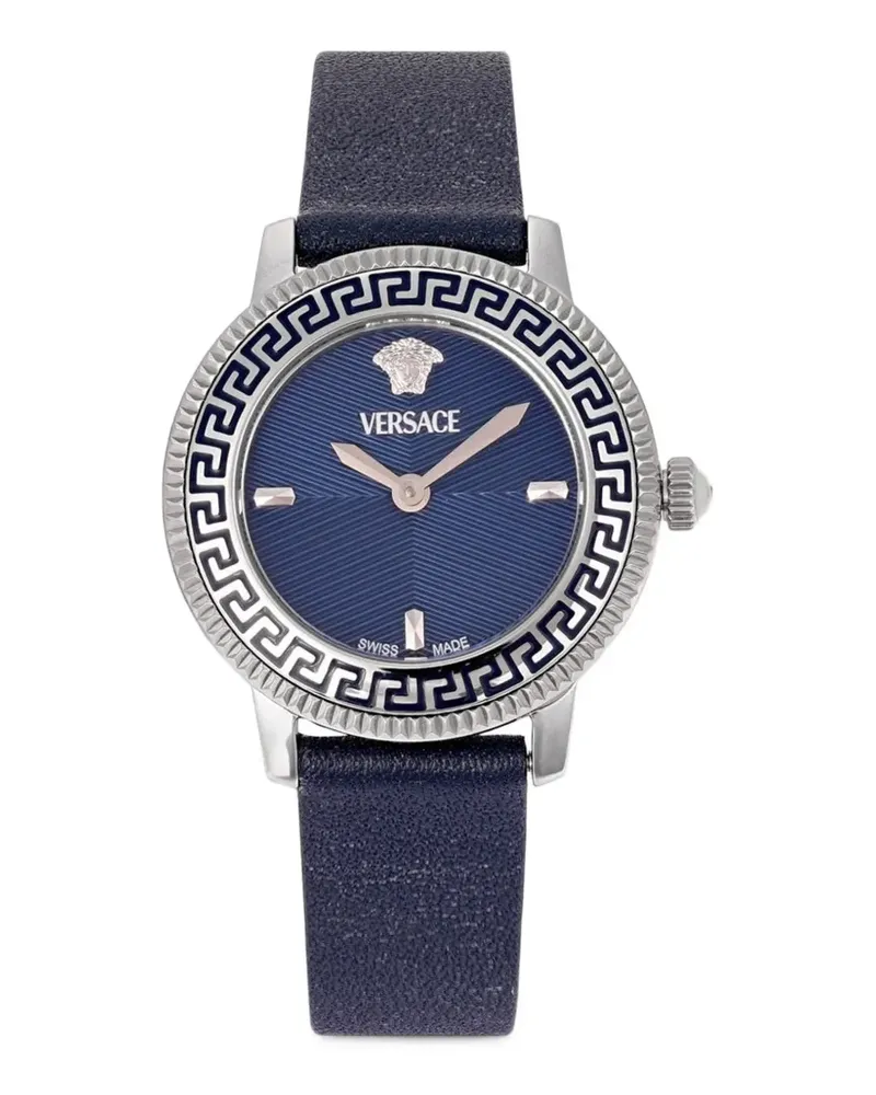 Versace 30mm Greca Armbanduhr - Blau Blau