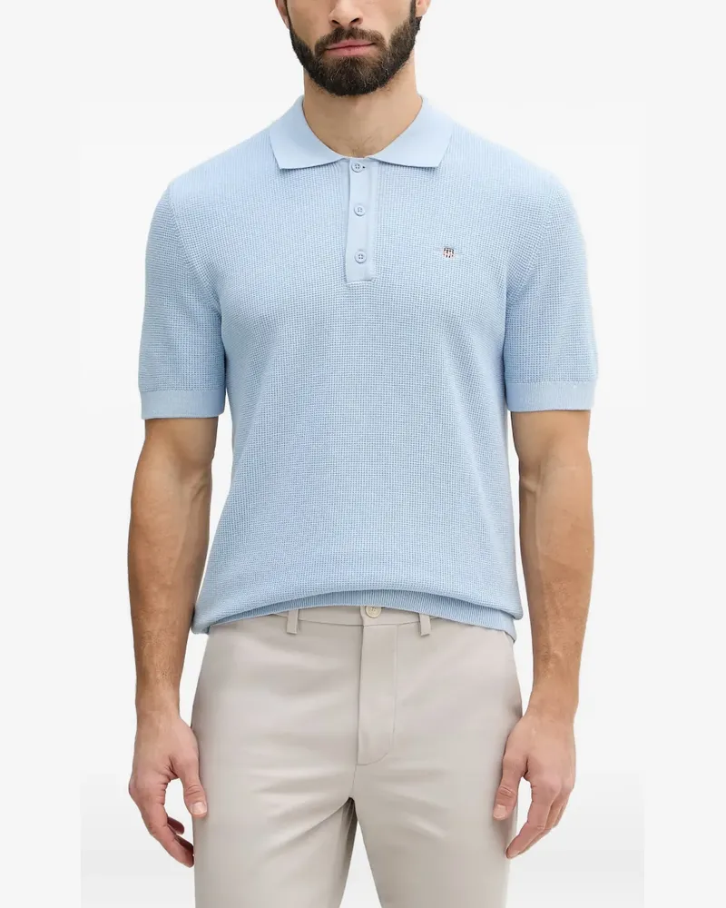 Gant logo-embroidered polo shirt - Blau Blau