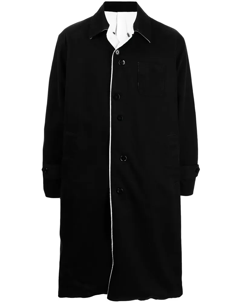 Undercover Mantel mit Kontrastdetails - Schwarz Schwarz