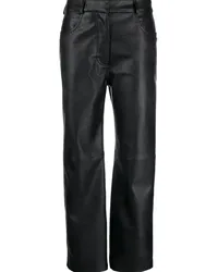 Stella McCartney Gerade Hose aus Faux-Leder Schwarz