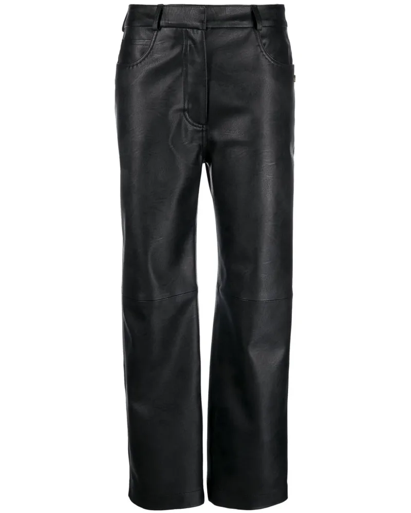 Stella McCartney Gerade Hose aus Faux-Leder - Schwarz Schwarz