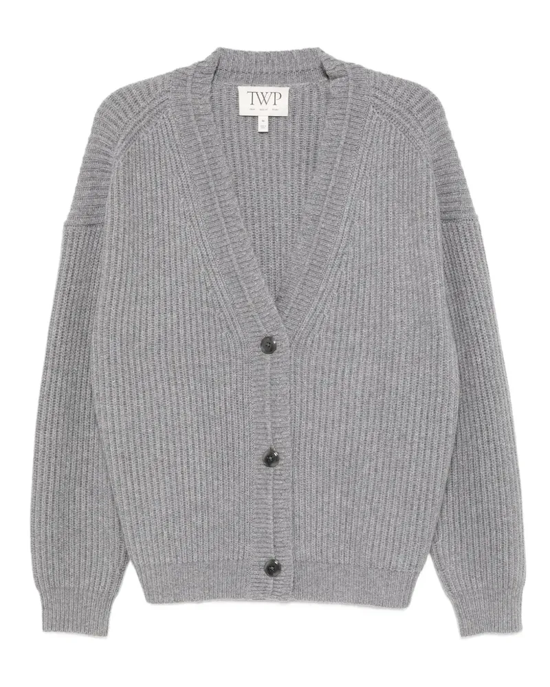 TWP Gerippter Cardigan aus Kaschmir - Grau Grau
