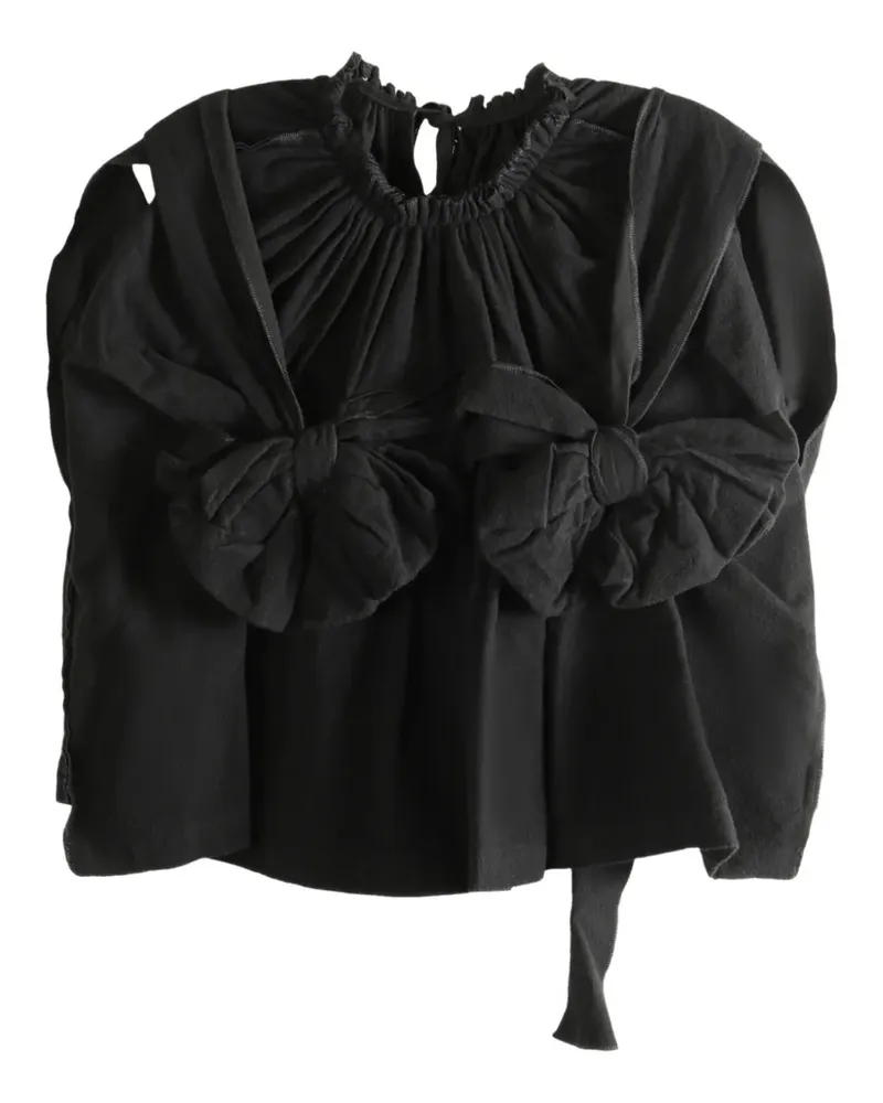Comme des Garçons Oberteil mit Schleifendetail - Schwarz Schwarz