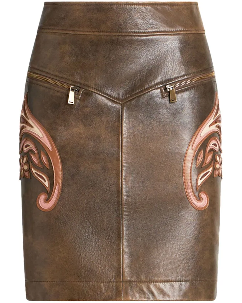 Etro Klassischer Lederrock - Braun Braun