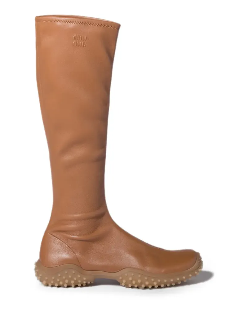 Miu Miu Stiefel aus Nappaleder - Braun Braun