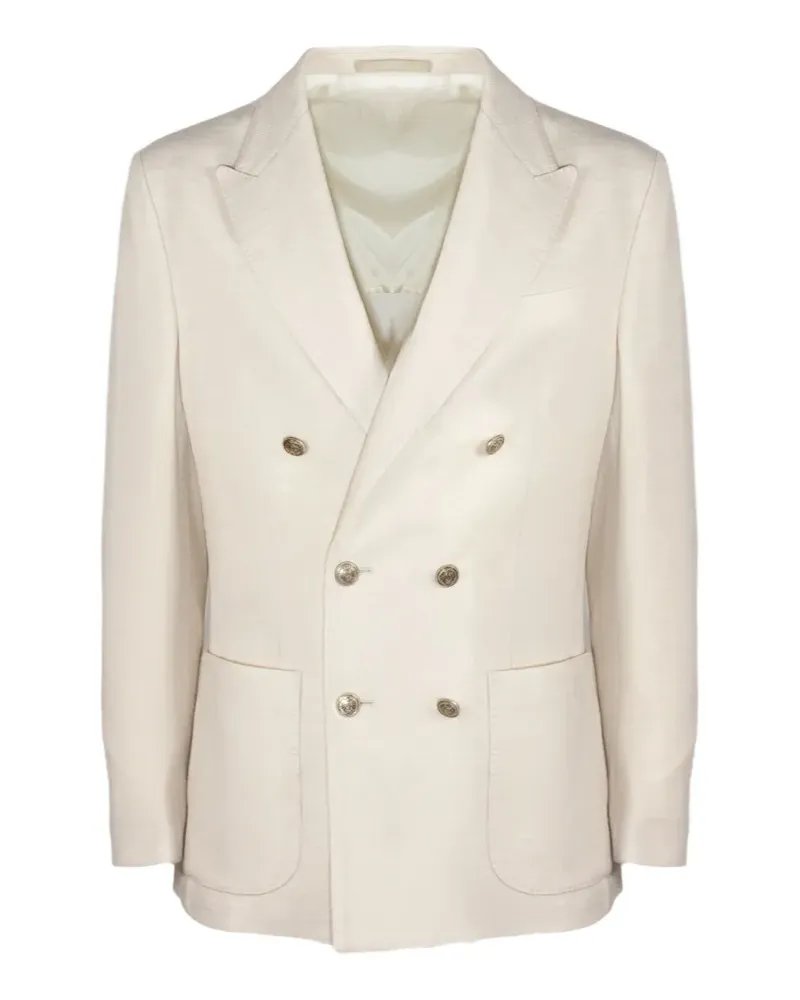 Eleventy double-breasted peak-lapel blazer - Nude Nude