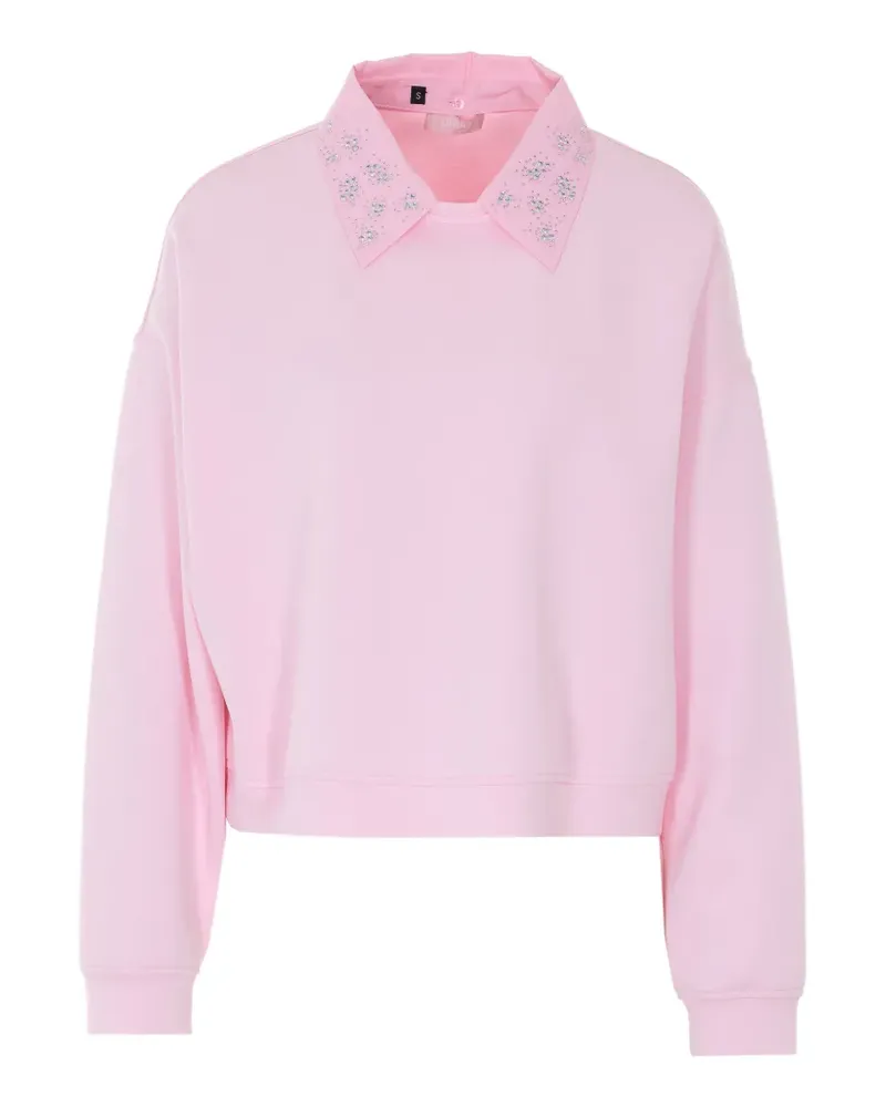 Liu Jo Sweatshirt mit Strass-Kragen - Rosa Rosa