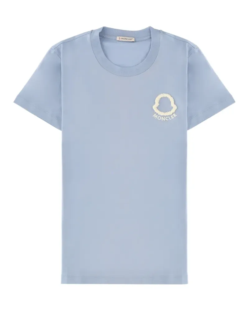 Moncler embroidered logo cotton T-shirt - Blau Blau