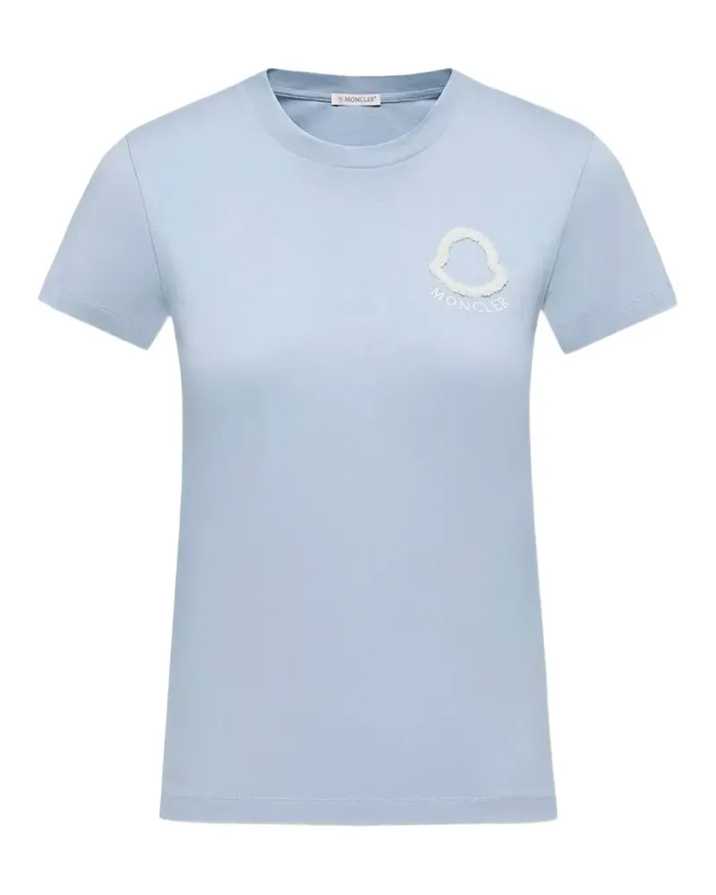 Moncler embroidered logo cotton T-shirt - Blau Blau