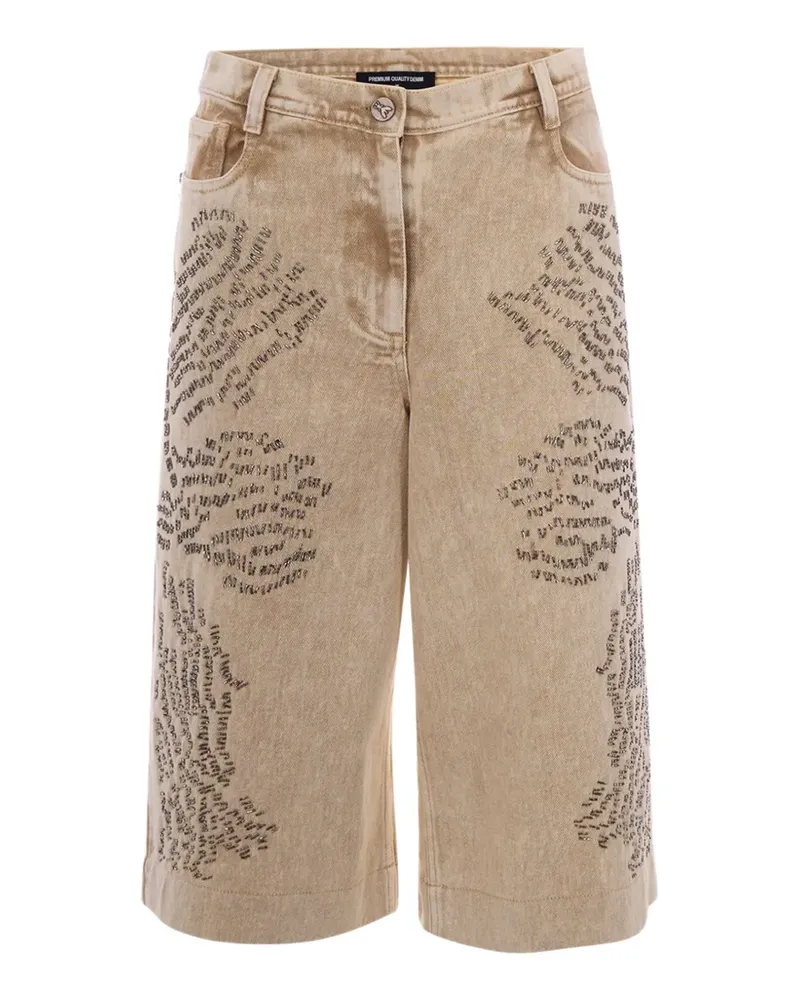 Patrizia Pepe bead-embellished bermuda shorts - Nude Nude