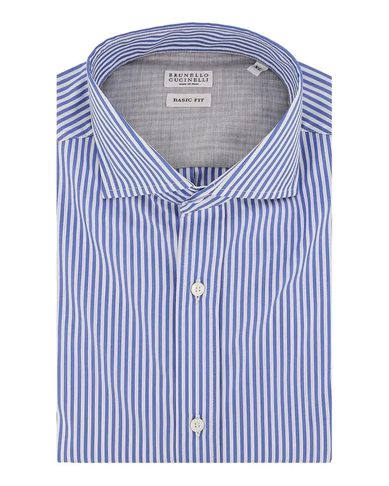 Brunello Cucinelli Gestreiftes Hemd - Blau Blau