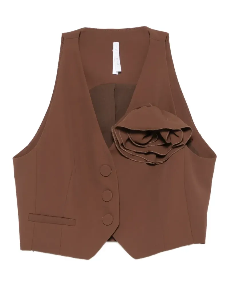 IMPERIAL flower-detail cropped top - Braun Braun