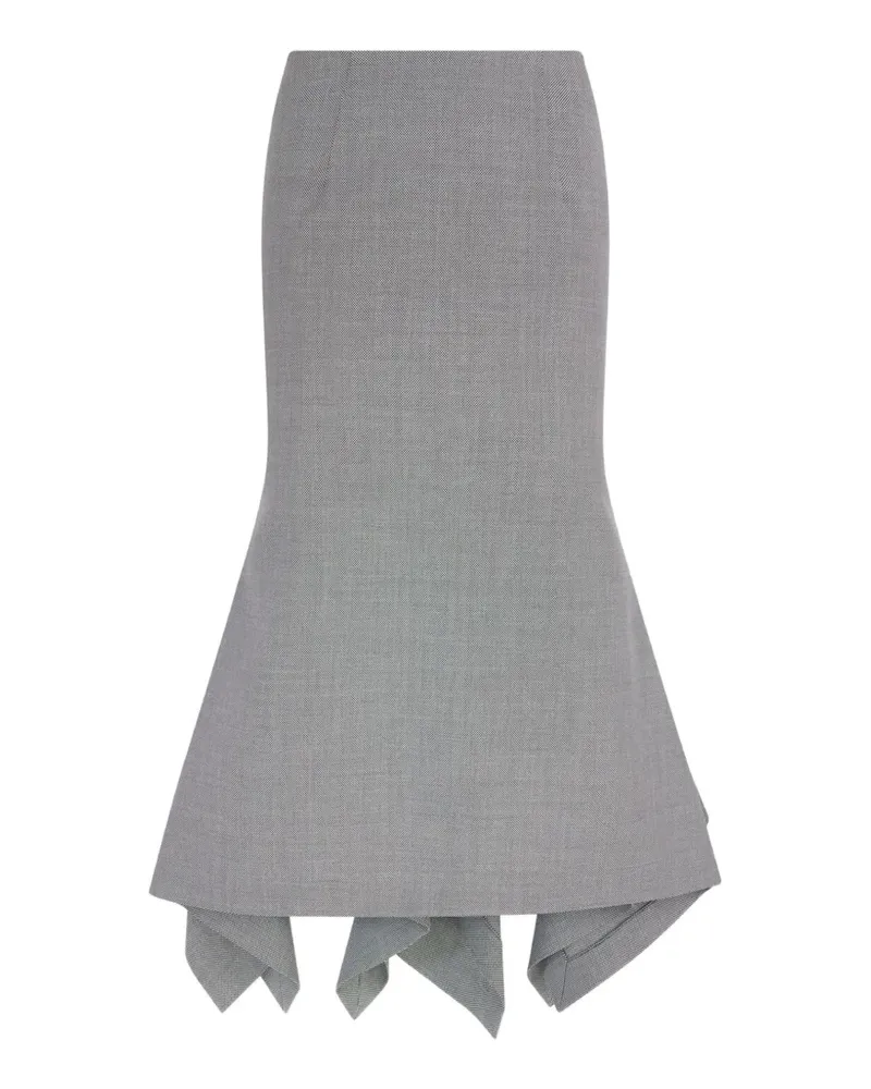 ATTICO asymmetric ruffled midi skirt - Grau Grau