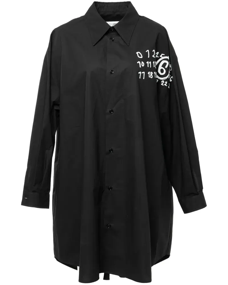 Maison Margiela Hemdkleid aus Popeline - Schwarz Schwarz