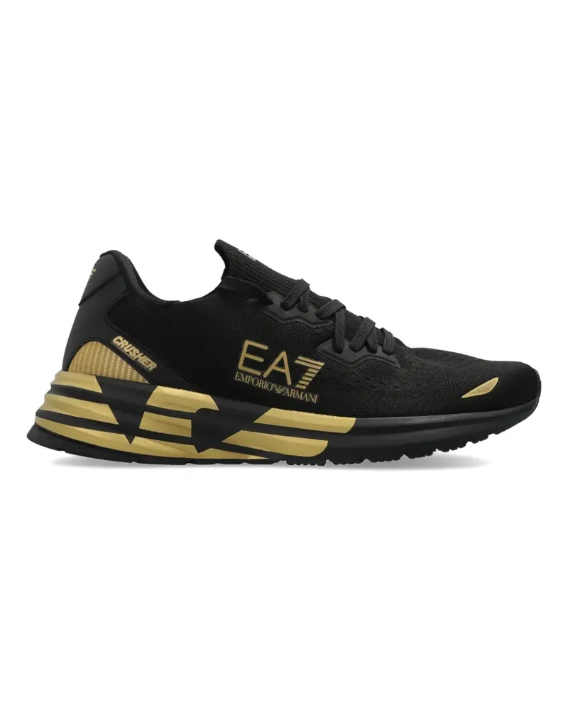 EA7 Crusher Distance logo-detail sneakers - Schwarz Schwarz