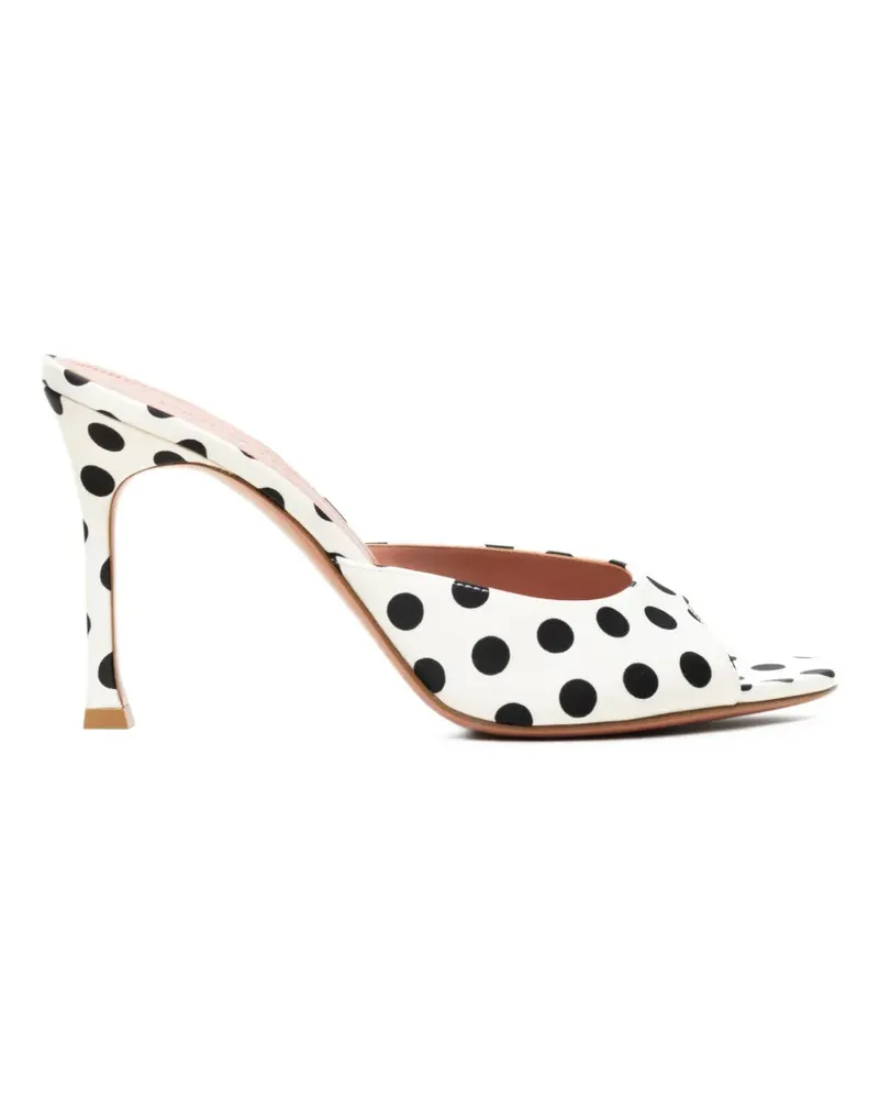 Amina Muaddi Alexa polka-dot satin mules - Weiß Weiß