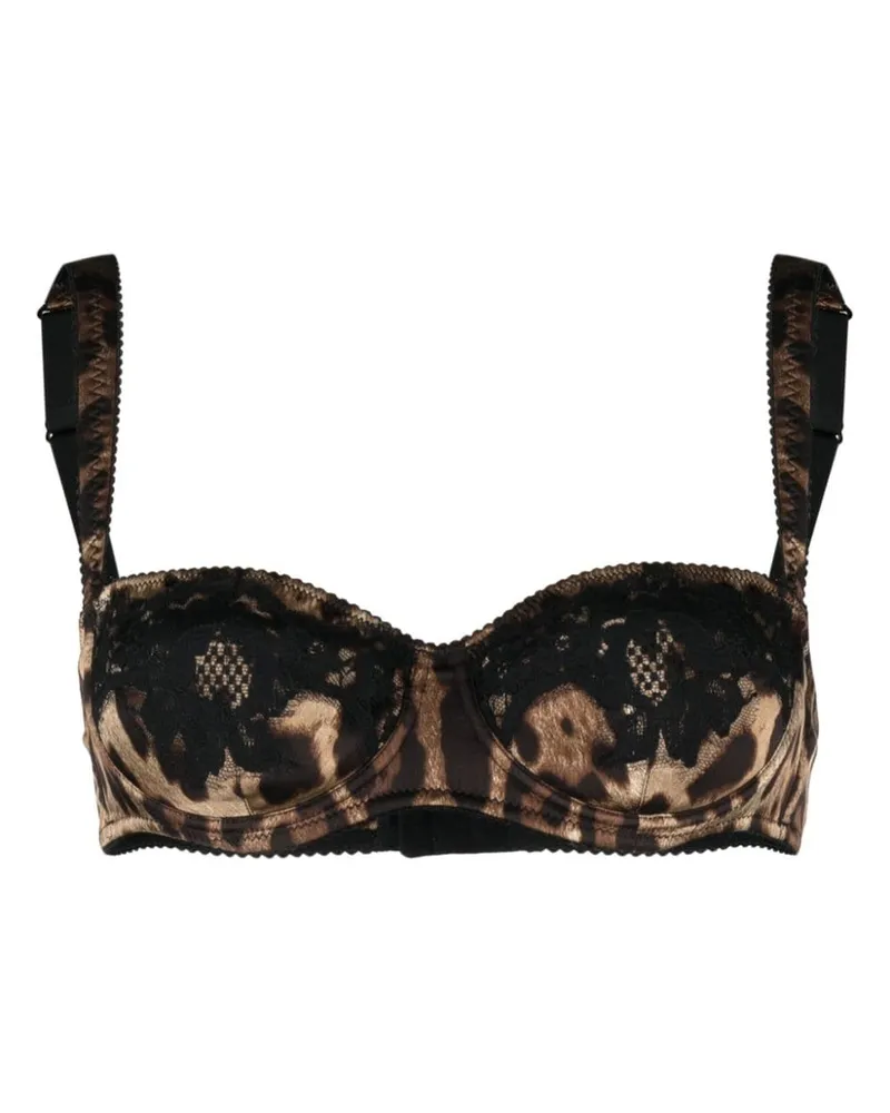 Dolce & Gabbana Balconette-BH mit Leoparden-Print - Schwarz Schwarz