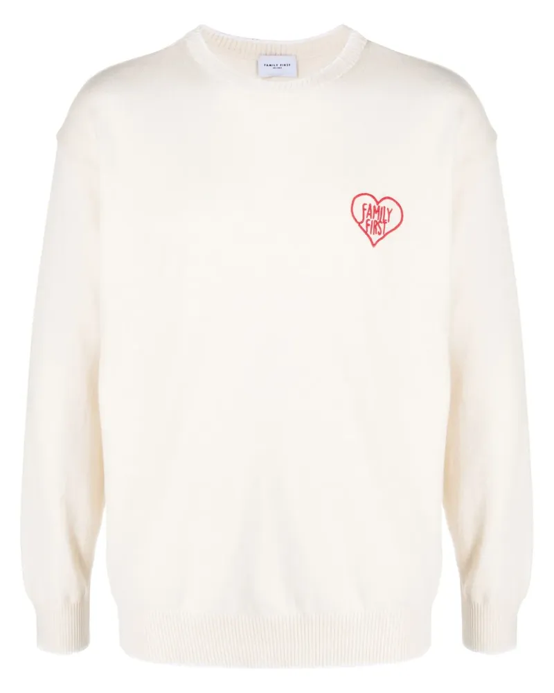 Family First Pullover mit Logo-Stickerei - Weiß Weiß