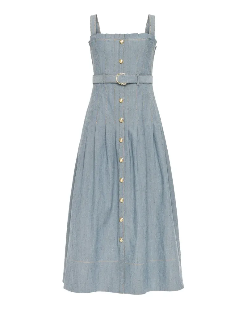 Cinq à Sept button belted midi dress - Blau Blau