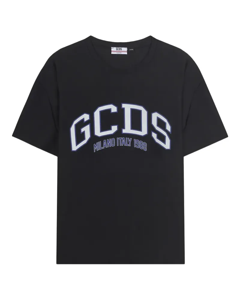 GCDS logo-print mesh T-shirt - Schwarz Schwarz