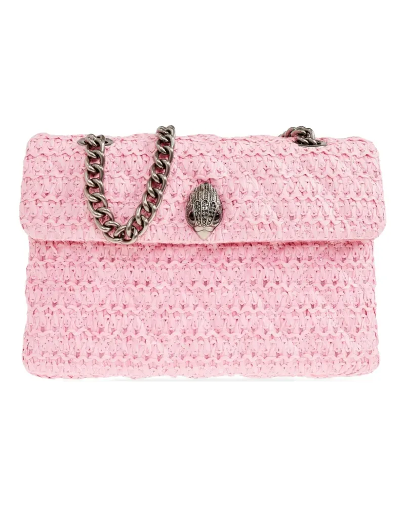 Kurt Geiger Kensington Schultertasche aus Bast - Rosa Rosa