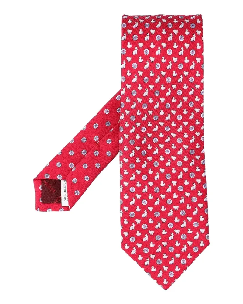 Ferragamo charms-print silk tie - Rot Rot