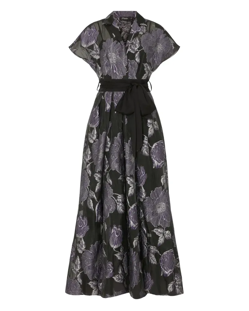 Temperley London Bridget Gown Midikleid mit Blumen-Print - Schwarz Schwarz