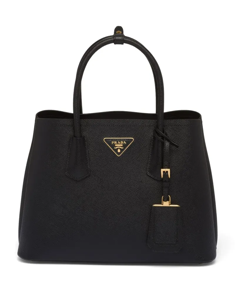 Prada Double Saffiano Handtasche - Schwarz Schwarz